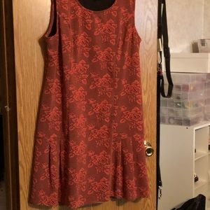 Xhilaration rust and black embossed floral dress
